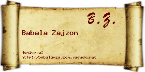 Babala Zajzon névjegykártya